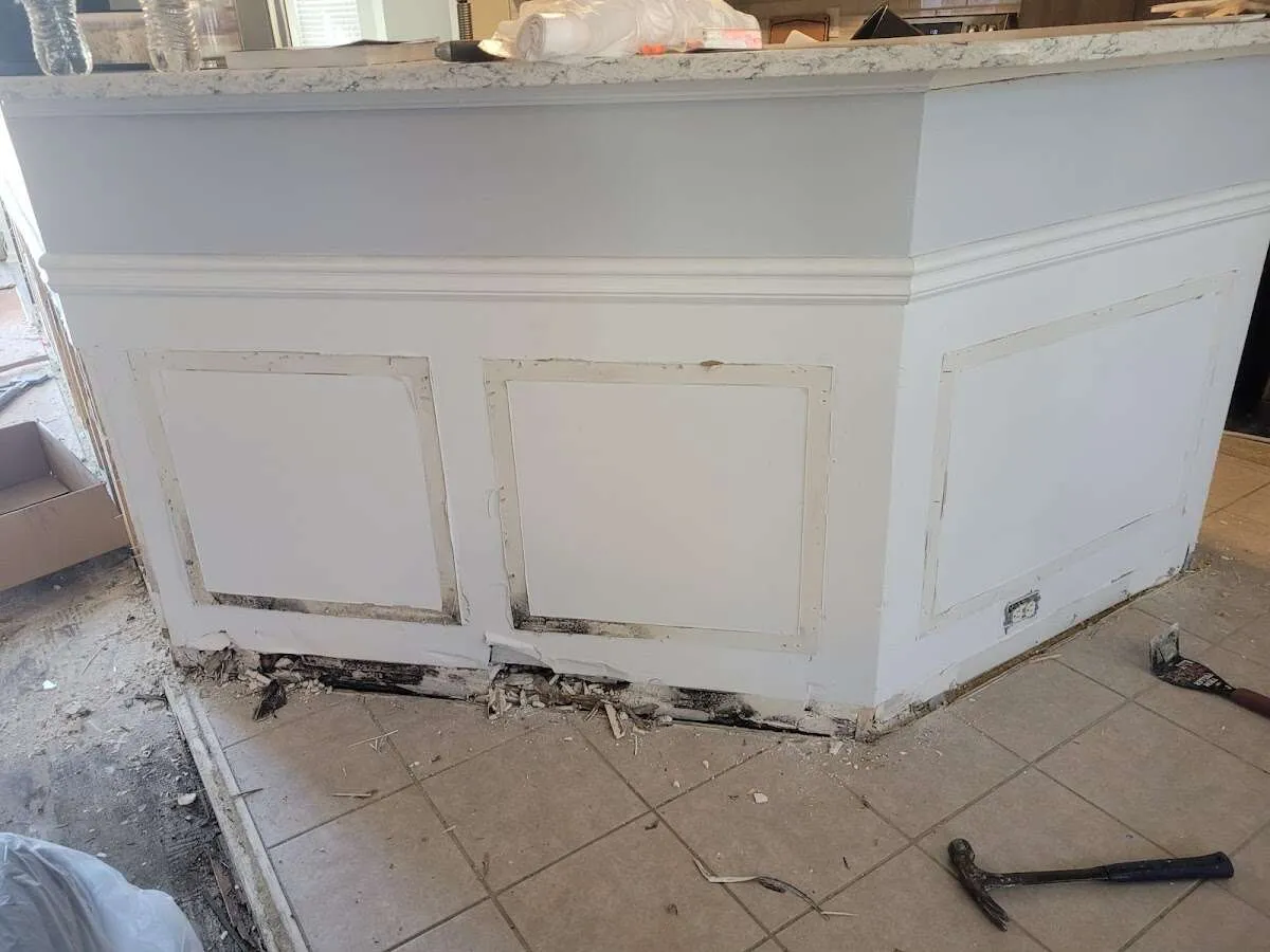 Water damage and mold on kitchen during Mold Inspection & Testing in Yucaipa